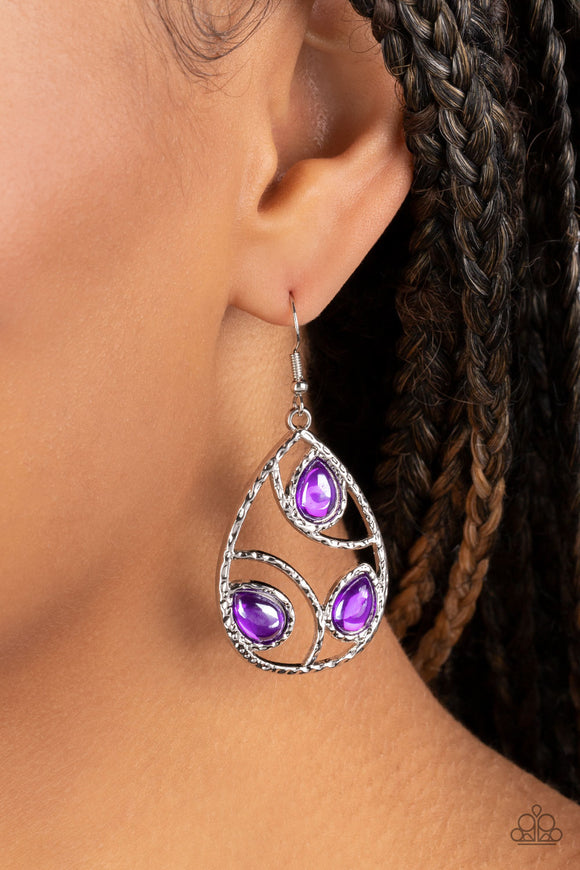 Paparazzi Send the BRIGHT Message - Purple Earring