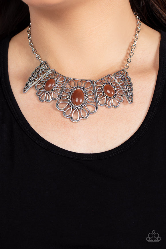 Paparazzi Glimmering Groves - Brown Necklace