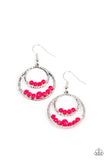 Paparazzi Bustling Beads - Pink Earring