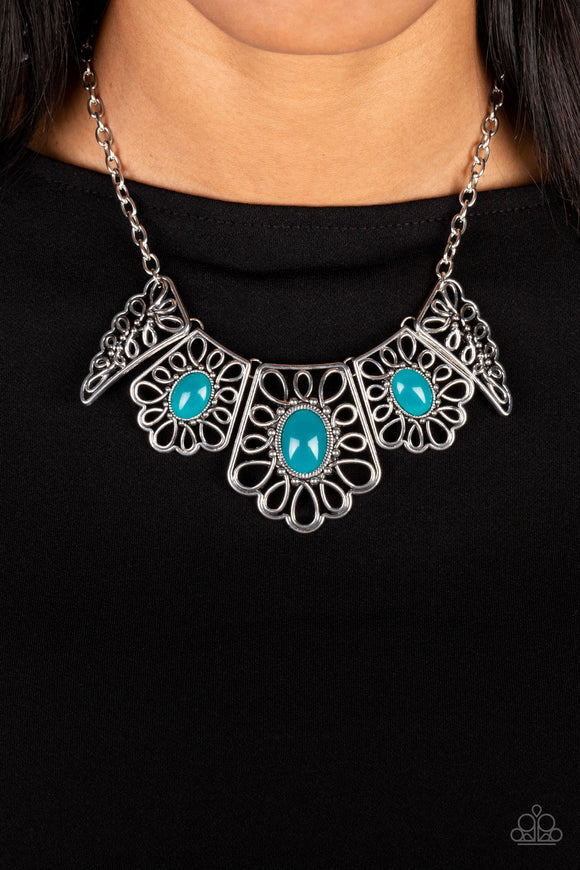 Paparazzi Glimmering Groves - Blue Necklace