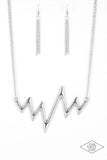 Paparazzi In A Heartbeat - Silver Necklace