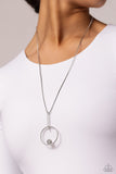 Paparazzi Hooped Theory - White Necklace