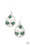 Paparazzi Send the BRIGHT Message - Green Earring