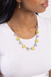 Paparazzi Floral Crowned - Yellow Necklace