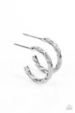 Paparazzi Triumphantly Textured - Silver Earrings