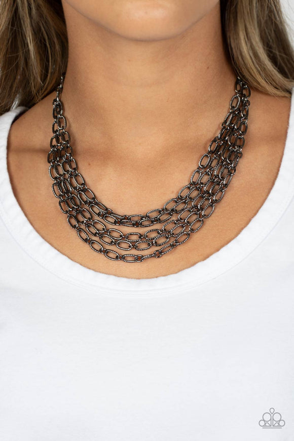 Paparazzi House of CHAIN - Black Necklace