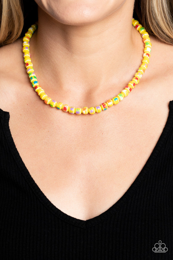 Paparazzi Gobstopper Glamour - Yellow Necklace
