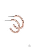 Paparazzi Triumphantly Textured - Rose Gold Earring