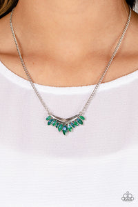 Paparazzi Flash of Fringe - Green Necklace