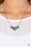 Paparazzi Flash of Fringe - Green Necklace