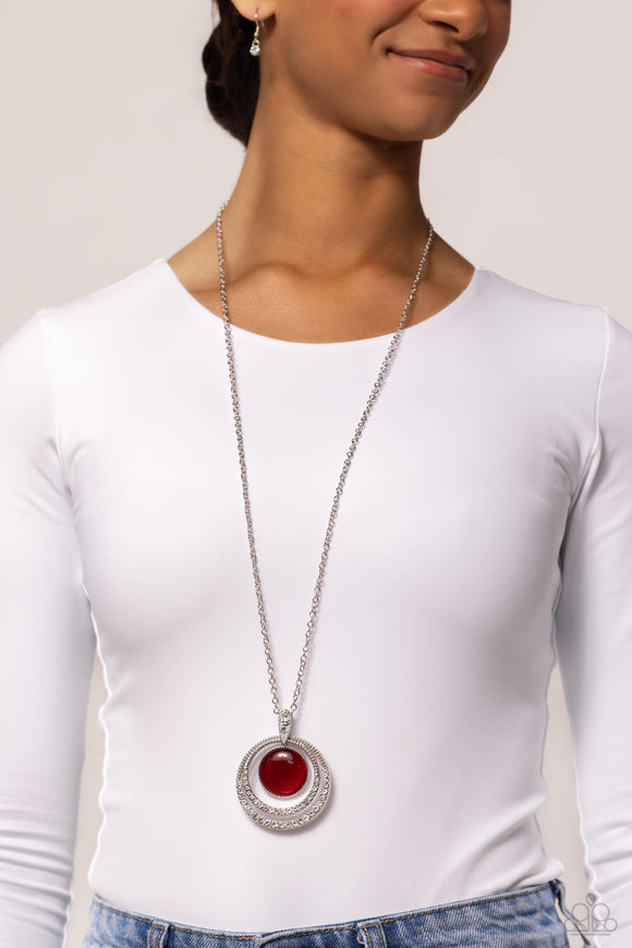 Paparazzi Cats Eye Couture - Red Necklace