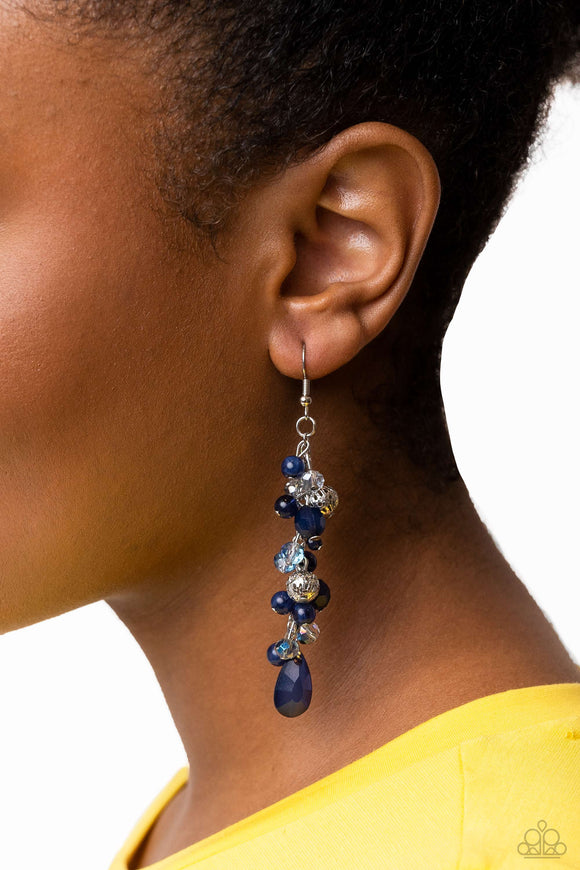 Paparazzi Cheeky Cascade - Blue Earring