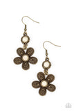 Paparazzi Free-Spirited Flourish - Brass Earrings