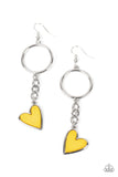 Paparazzi Don’t Miss a HEARTBEAT - Yellow Earrings