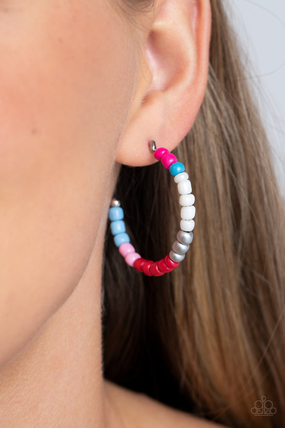 Paparazzi Multicolored Mambo - Pink Multi Earring