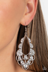 Paparazzi Majestic Masquerade - White Earring