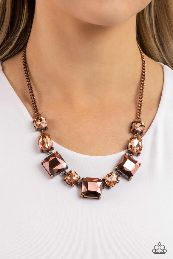 Paparazzi Elevated Edge - Copper Necklace