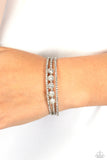 Paparazzi Lucid Layers - White Bracelet