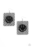 Paparazzi Cheeky Checkerboard - Black Earring