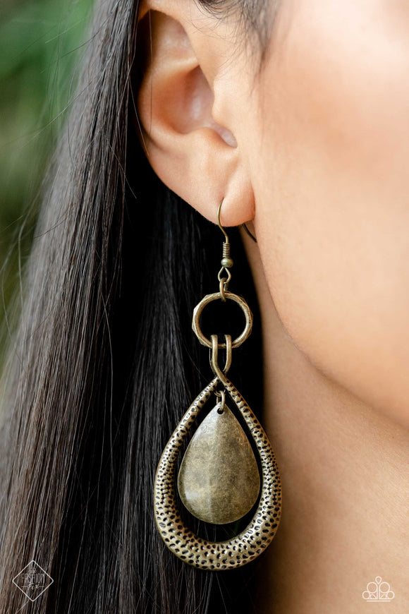 Paparazzi Forged Flare - Brass Earrings