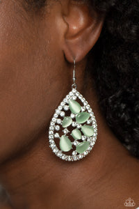 Paparazzi Cats Eye Class - Green Earring