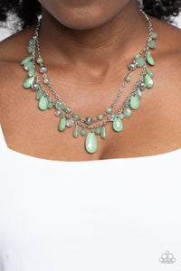 Paparazzi Flirty Flood - Green Necklace