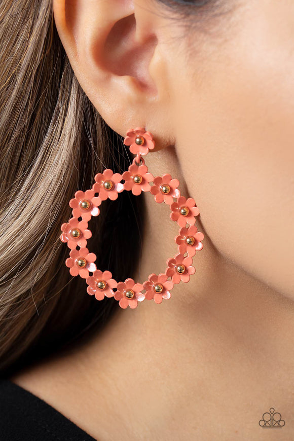 Paparazzi Daisy Meadows - Orange Earring