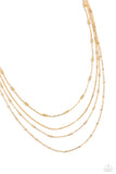 Paparazzi Studded Shimmer - Gold Necklace