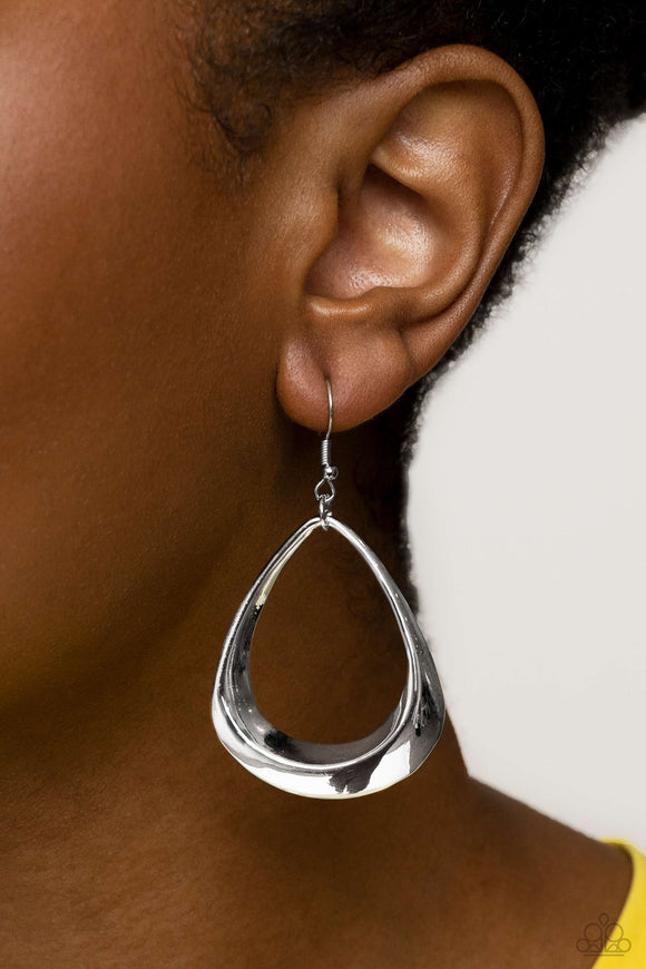 Paparazzi Subtle Solstice - Silver Earring