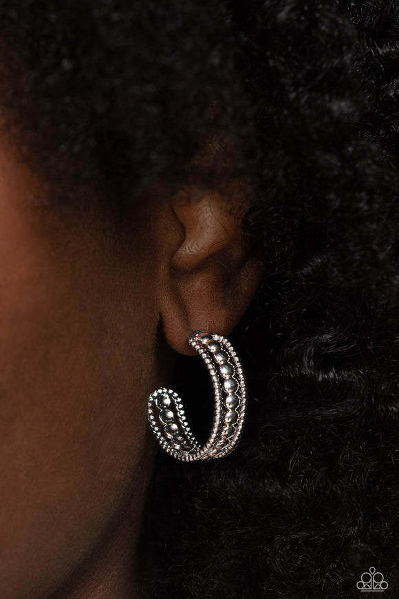 Paparazzi Dotted Darling - Silver Earring
