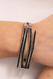 Paparazzi CURVED Lines - Black Bracelet