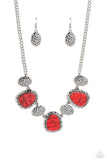 Paparazzi Badlands Border - Red Necklace