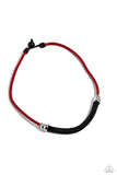 Paparazzi Corded Chivalry - Red Necklace