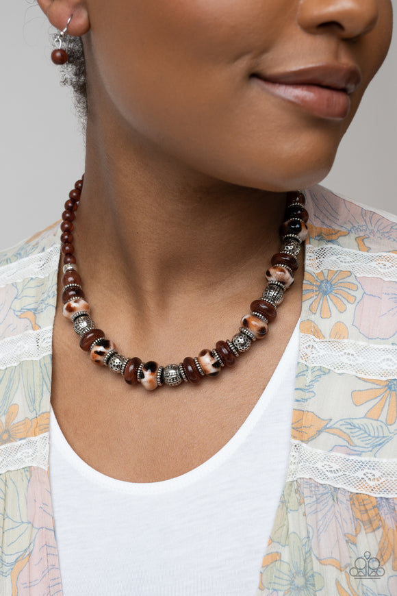 Paparazzi Warped Whimsicality - Brown Necklace