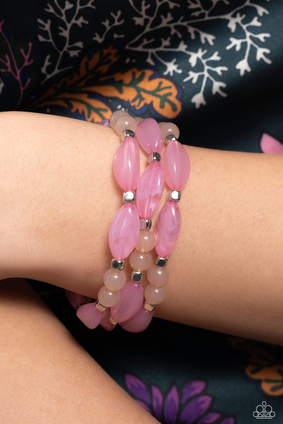 Paparazzi BEAD Drill - Pink Bracelet