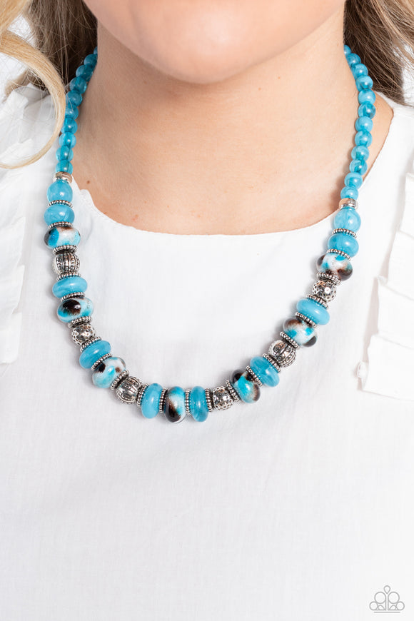 Paparazzi Warped Whimsicality - Blue Necklace