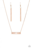 Paparazzi LUNAR or Later - Rose Gold Necklace