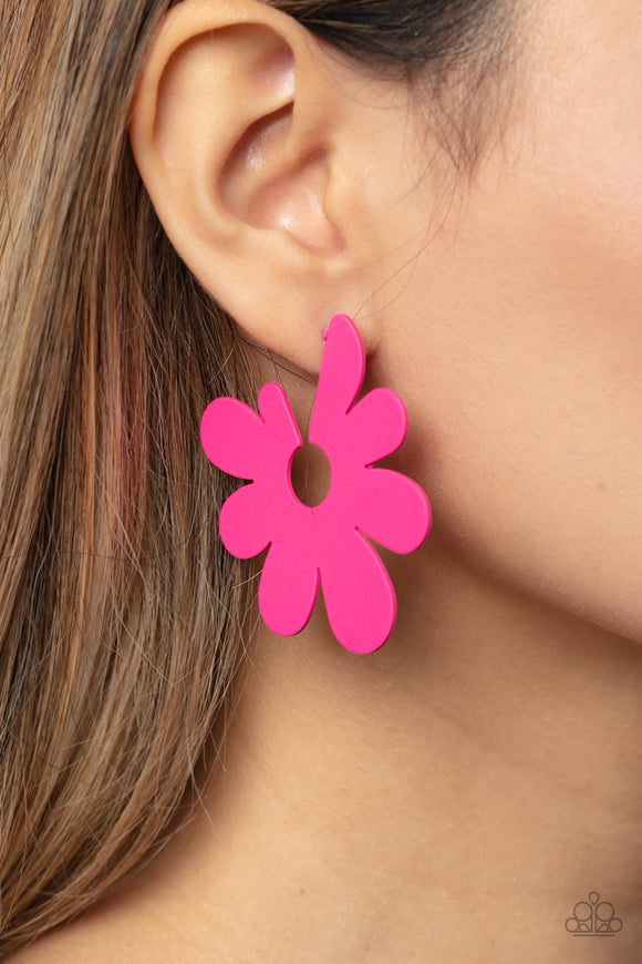 Paparazzi Flower Power Fantasy - Pink Earring