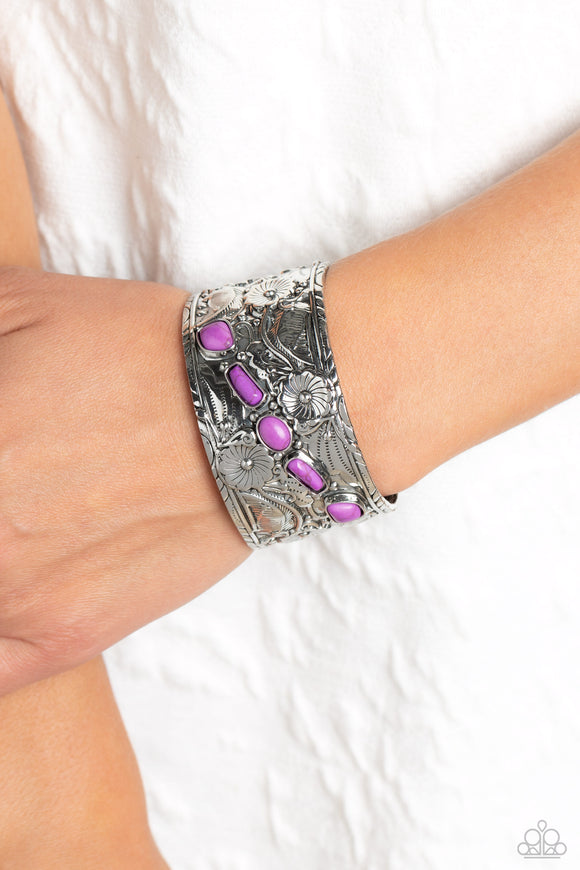 Paparazzi Still FLORAL Stones - Purple Bracelet