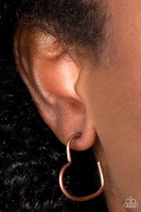 Paparazzi Burnished Beau - Copper Earring