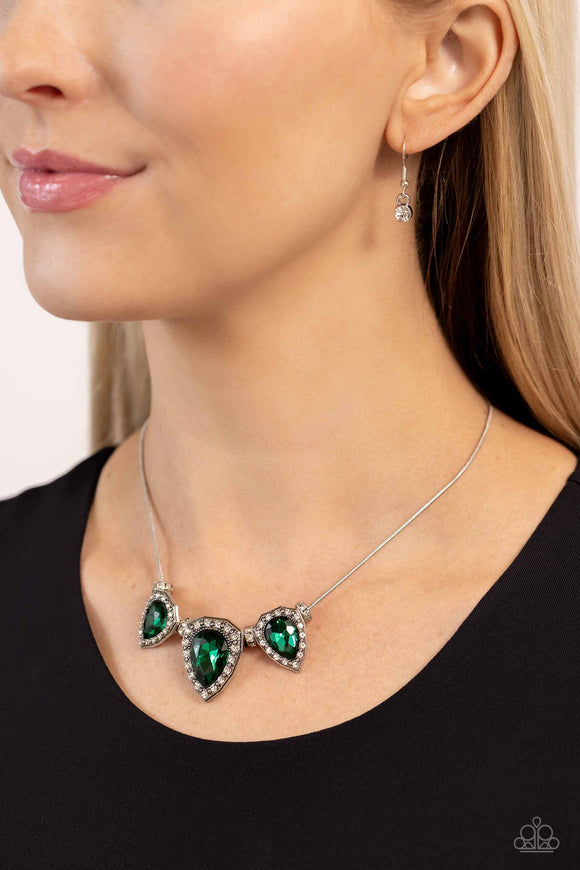 Paparazzi Majestic Met Ball - Green Necklace
