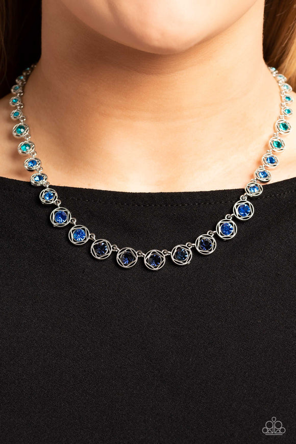 Paparazzi Kaleidoscope Charm - Blue Necklace