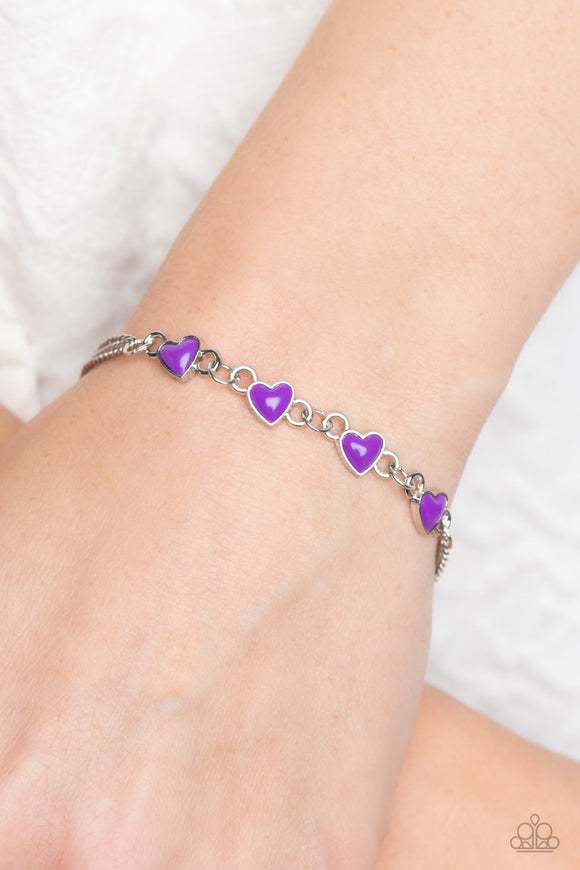 Paparazzi Smitten Sweethearts - Purple Bracelet