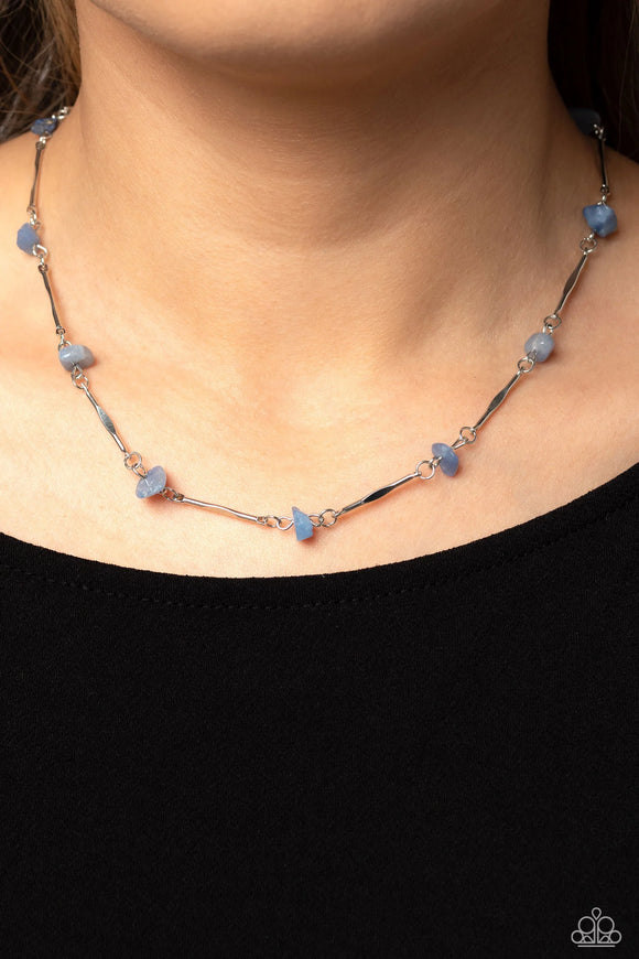 Paparazzi Chiseled Construction - Blue Necklace