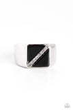 Paparazzi Diagonally Dominant - Black Ring