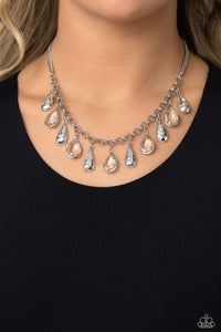 Paparazzi Teardrop Timbre - White Necklace