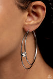 Paparazzi Theater HOOP - Black Earring