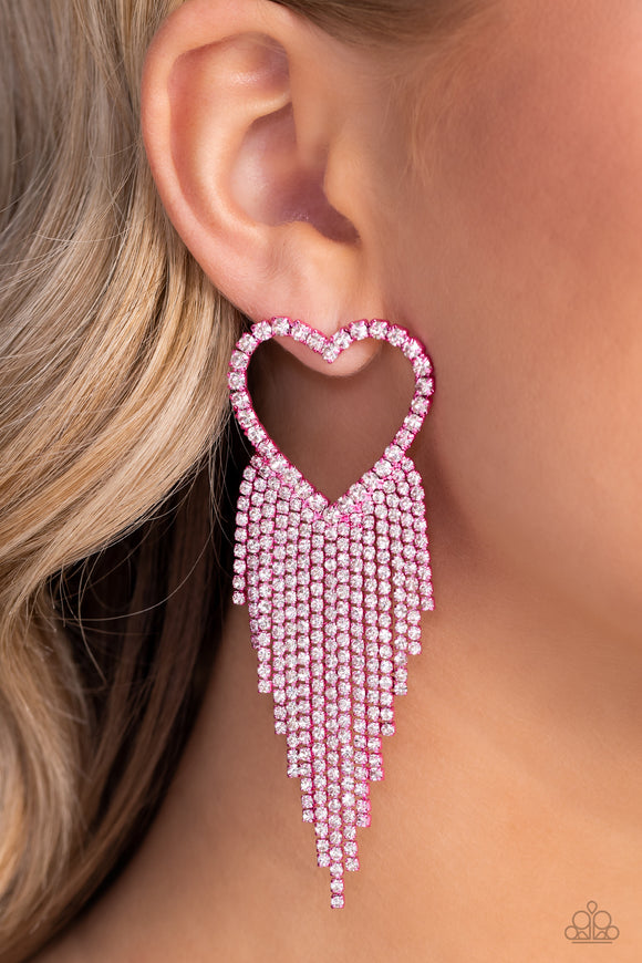 Paparazzi Sumptuous Sweethearts - Pink Earring