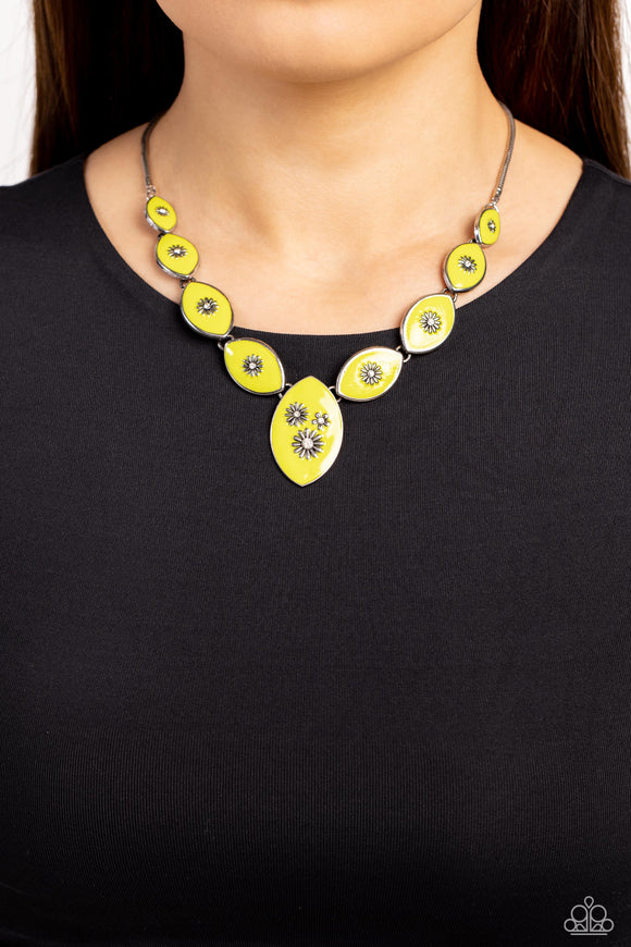 Paparazzi Pressed Flowers - Green Necklace