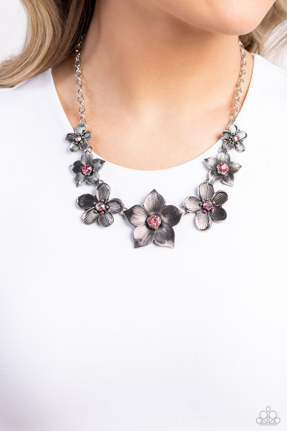 Paparazzi Free FLORAL - Pink Necklace